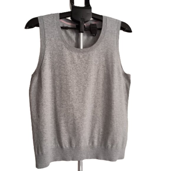 Talbots Sweaters - Talbots Women’s Gray Grandpa Style Knit Crew Neck Vest Size XL